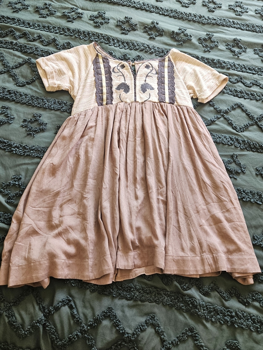 Boho Embroidered Babydoll Dress